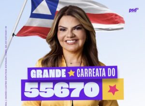 Arte de divulgação da carreata de Andréa Castro em Itabuna